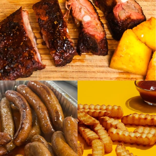 Rib Tips, Hot Turkey Link & Fries Combo.
